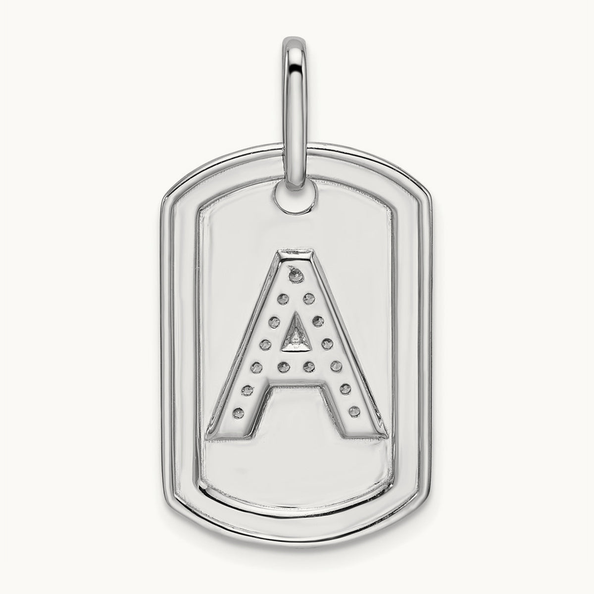 Diamond Dog Tag Charm