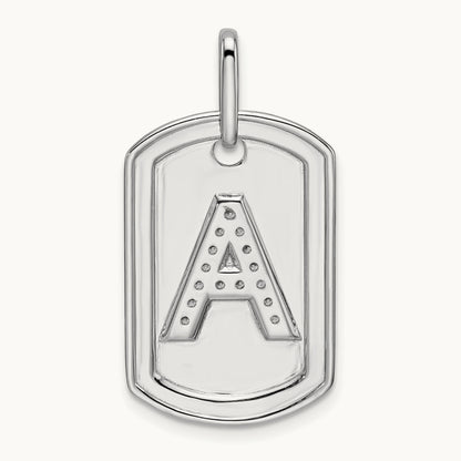 Diamond Dog Tag Charm