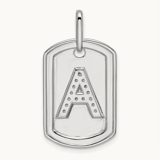 Diamond Dog Tag Charm
