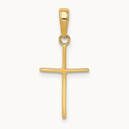 Polished Cross Pendant — 14K Yellow Gold