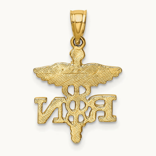Diamond-cut RN Pendant, 14K
