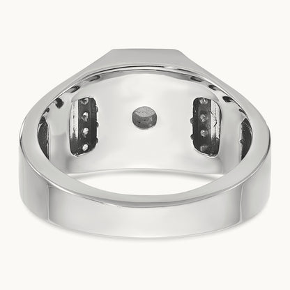 IBGoodman Sapphire Doublet/Diamond Complete Ring, 14K White Gold