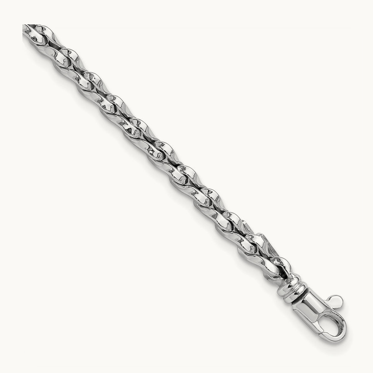 Polished Fancy Link Bracelet, 14K White Gold