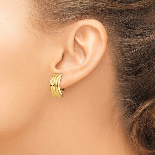 Omega Post Earrings — 14K Yellow Gold