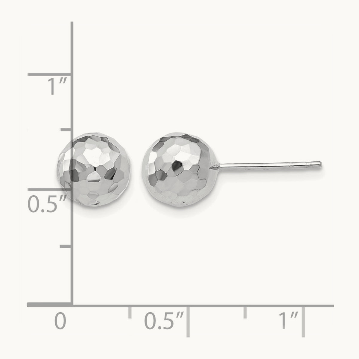 Polished Diamond Cut Ball Post Earrings — 8mm
