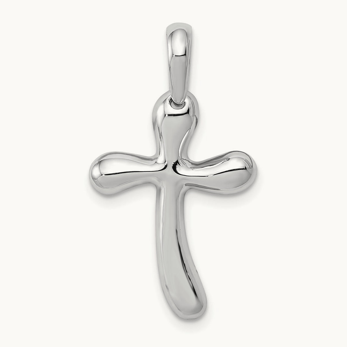 Freeform Cross Pendant — 14K White Gold