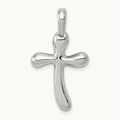 Freeform Cross Pendant — 14K White Gold
