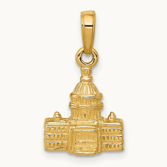 3D Washington D.C. Capital Building Pendant, 14K