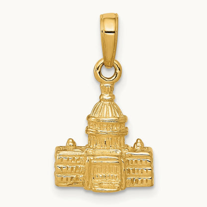 3D Washington D.C. Capital Building Pendant, 14K