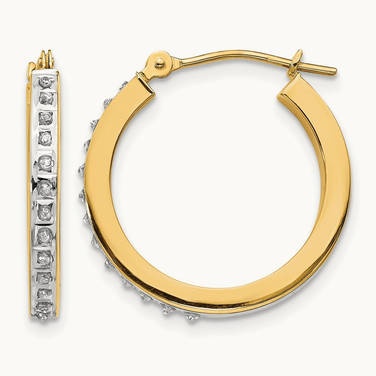 Diamond Fascination Diamond Dust/Accent Hoop Earrings, 14K
