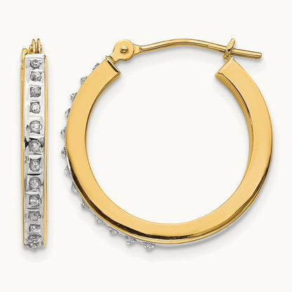 Diamond Fascination Diamond Dust/Accent Hoop Earrings, 14K