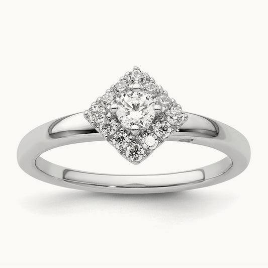 Halo Engagement Ring, 0.25 ct tw Lab-Grown Diamond