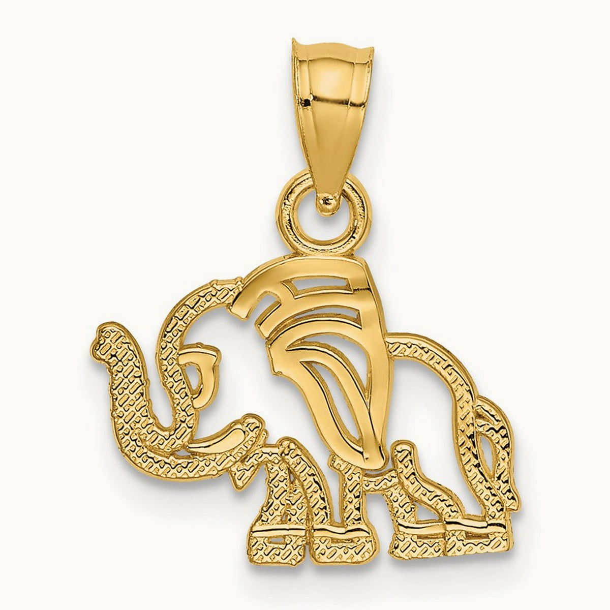 Flat Cut-Out Elephant Charm, 14K