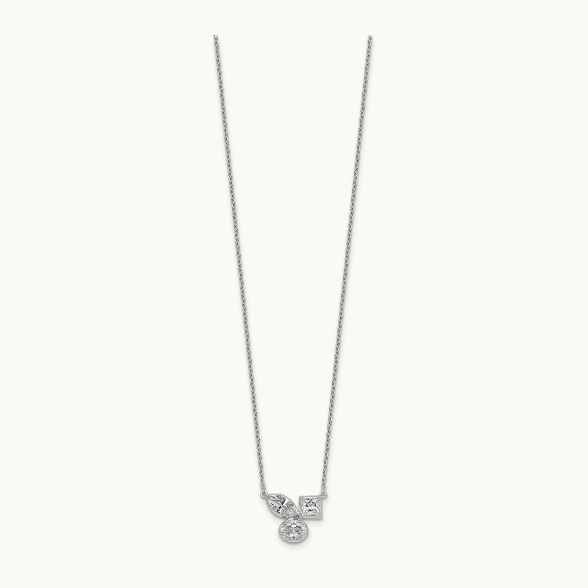 3 Stone Necklace, 1.00 ct tw Lab-Grown Diamond