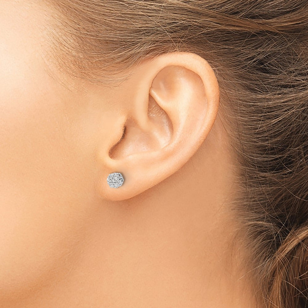 Diamond Cluster Screwback Earrings — 5mm