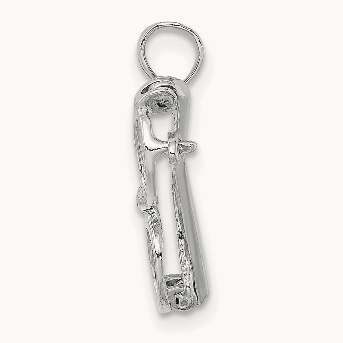 3-D Moveable Glasses Charm — 14K White Gold
