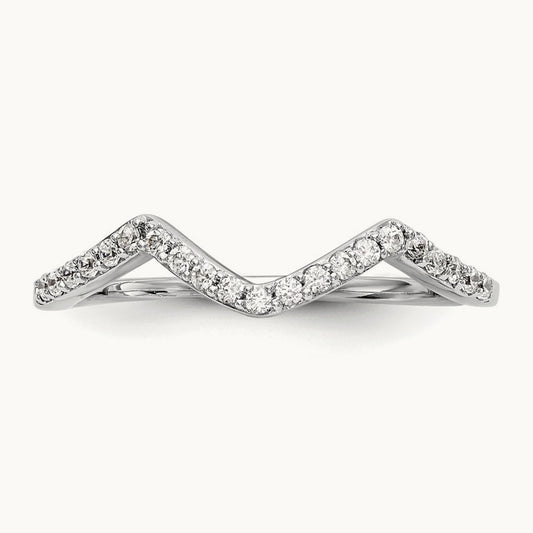 Round Diamond Wedding Band, 14K White Gold