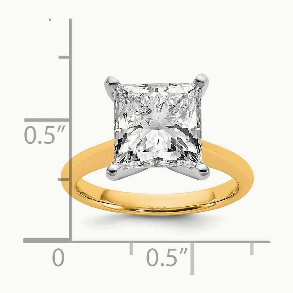 Princess 8X Ring, 5.00 ct tw Lab-Grown Diamond — 14K Two-Tone
