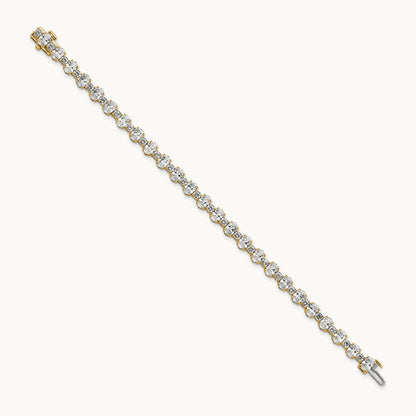 Oval/Round Tennis Bracelet, 11.00 ct tw Lab-Grown Diamond — 14K Yellow Gold