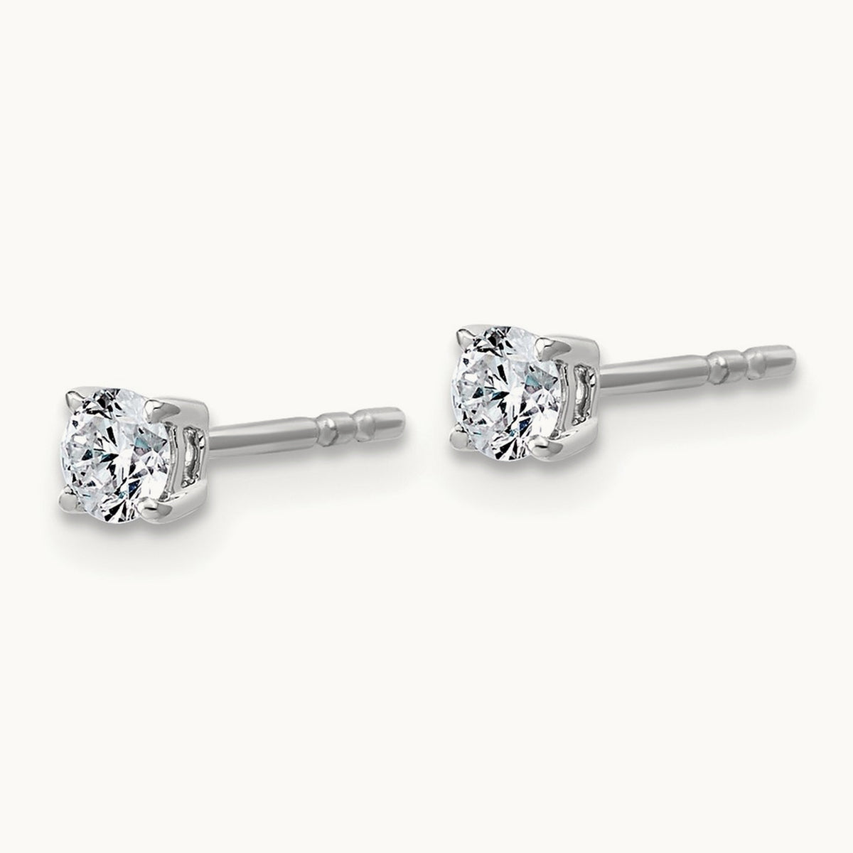 Round Lightweight Earrings, 0.25-6.00 ct tw Lab-Grown Diamond — 1/3 ct, 10K White Gold