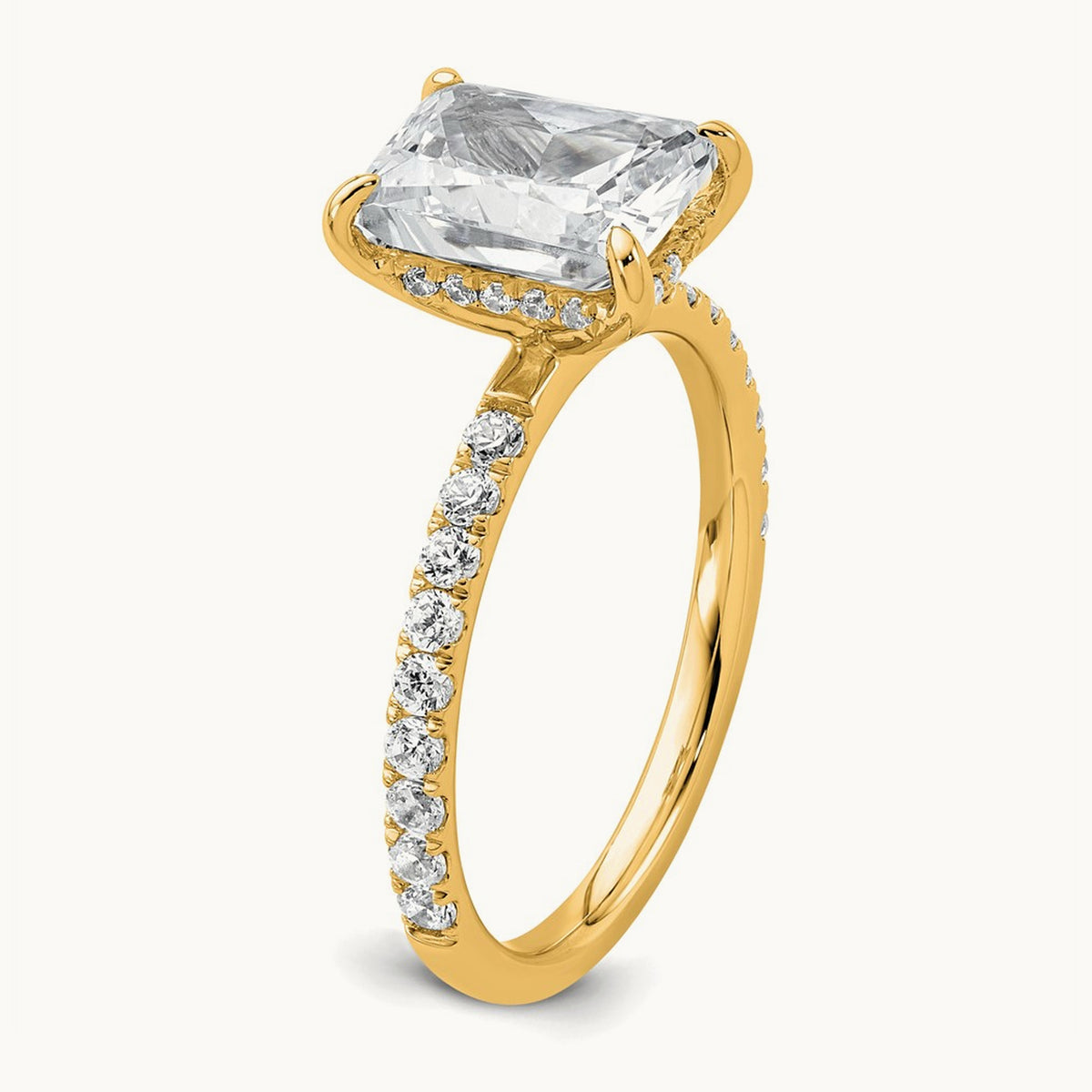 Solitaire with Flair Engagement Ring, 1.25-2.25 ct tw Lab-Grown Diamond — 2 3/8 ct, VS/SI (Great), 14K Yellow Gold