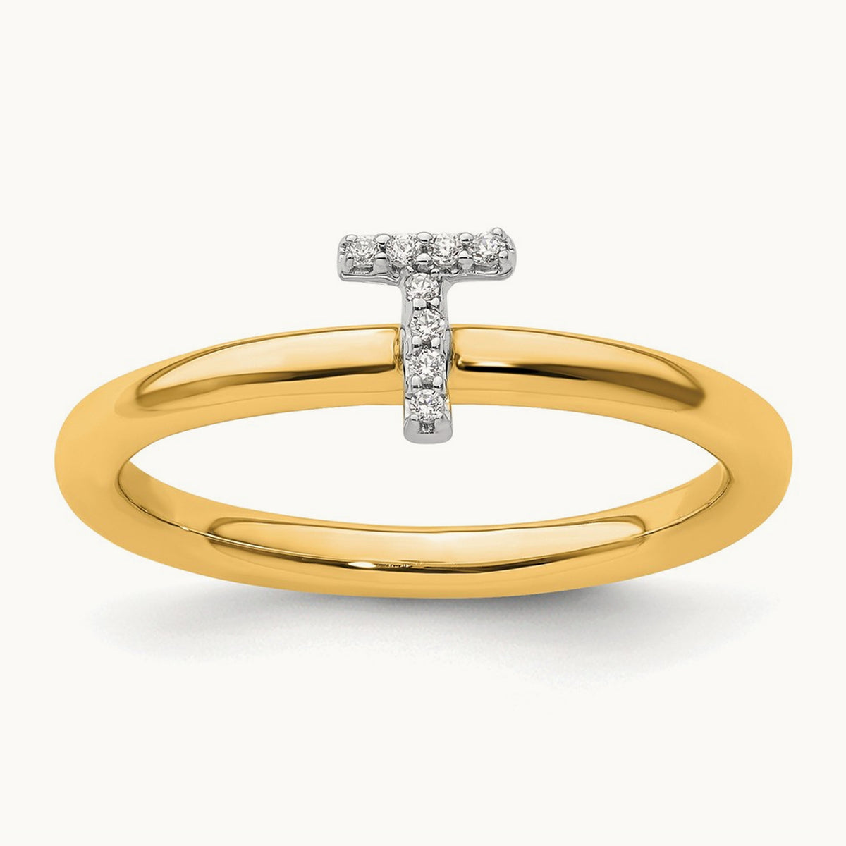 Stackable Diamond Ring — 14K Yellow Gold, T