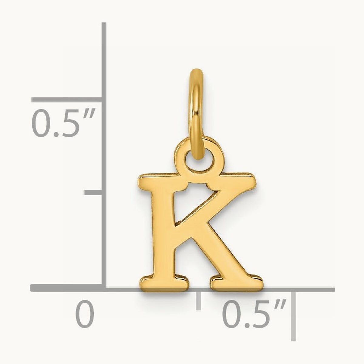 Cutout Letter K Initial Pendant, 14K Yellow Gold
