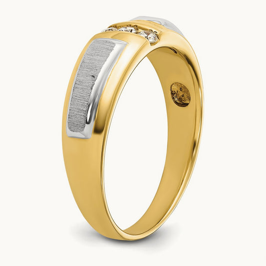 Men's 3 Stone Ring, 0.10 ct tw Lab-Grown Diamond