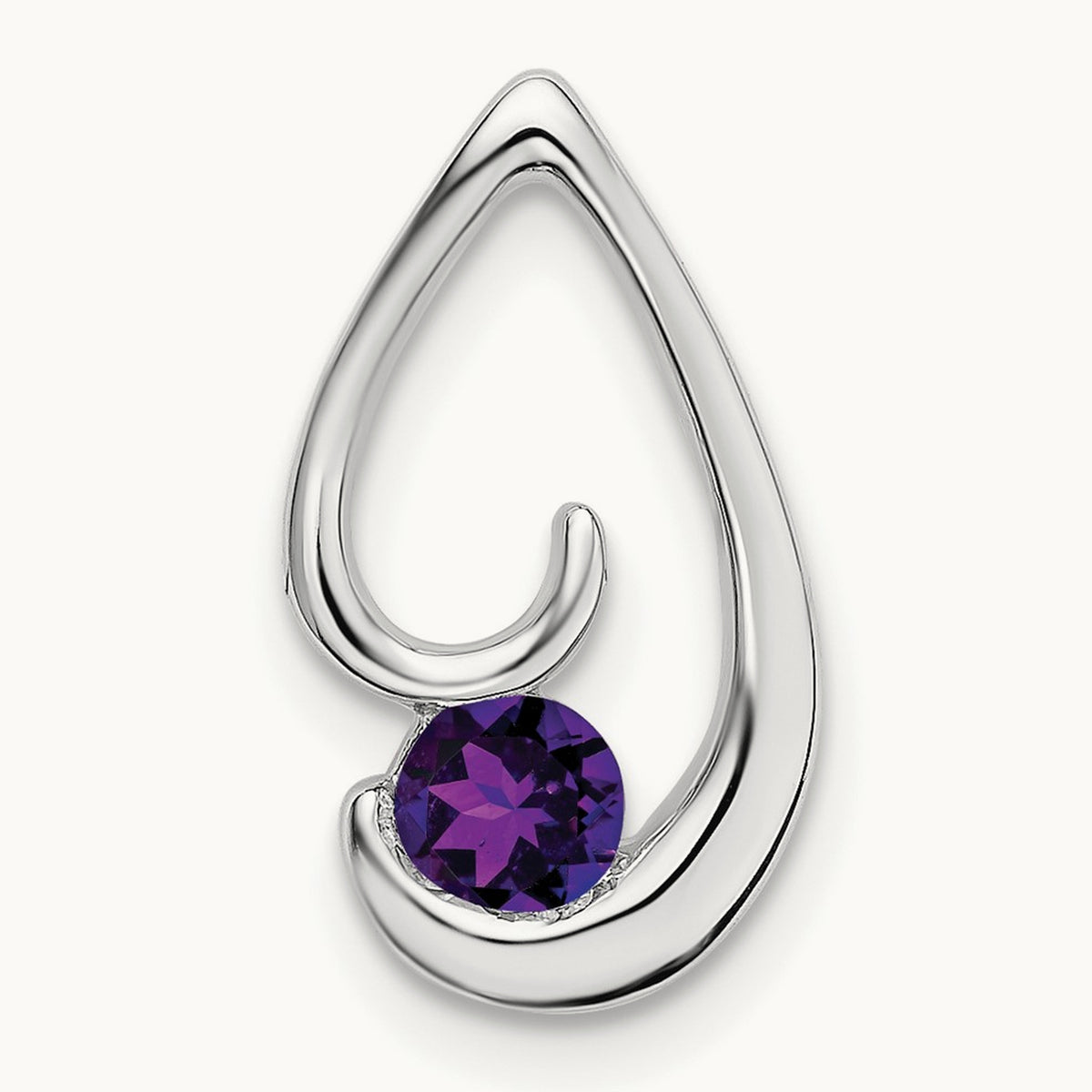 Amethyst Chain Slide — 14K White Gold