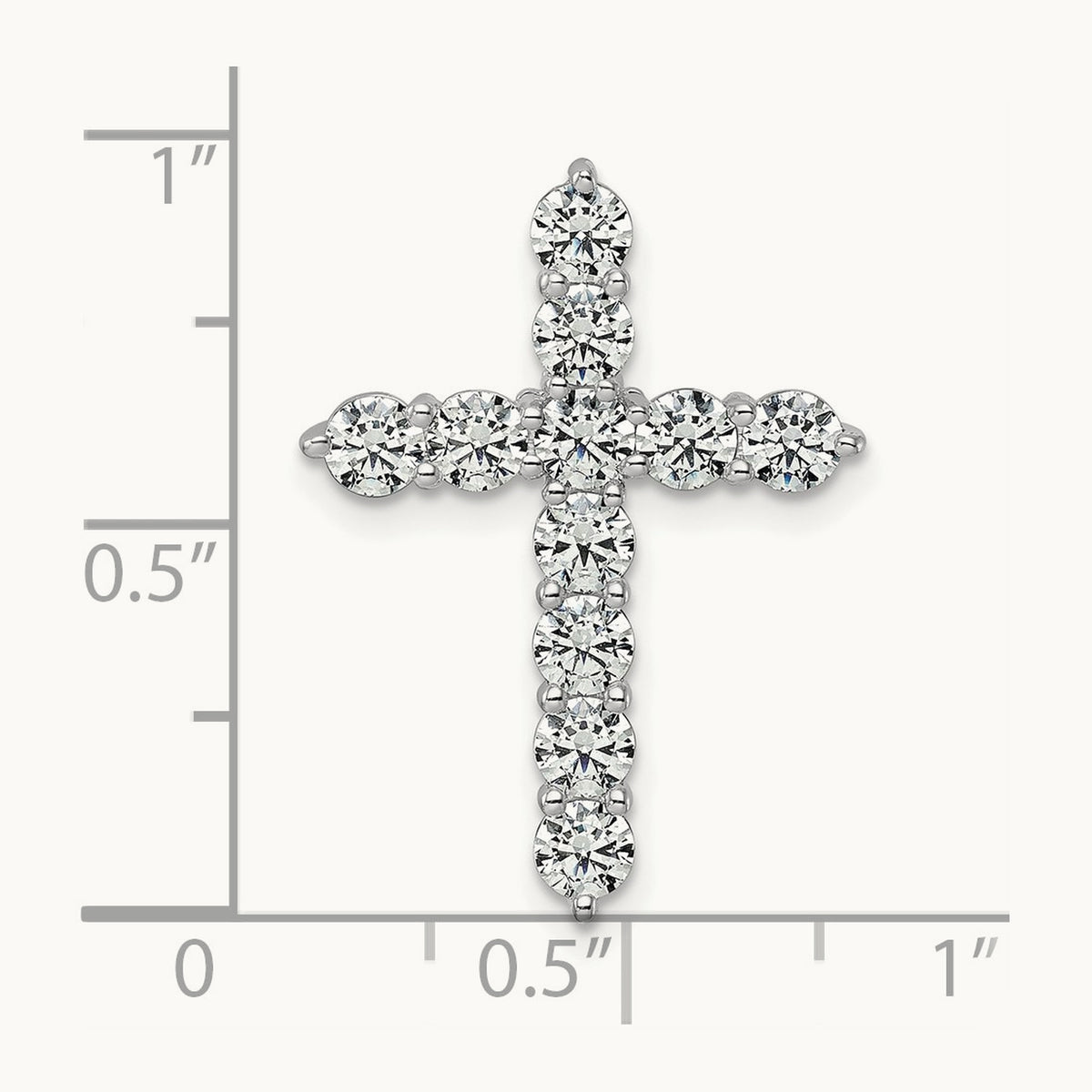 Cross Chain Slide Pendant, 2.00 ct tw Lab-Grown Diamond — 14K White Gold