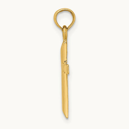 Polished Cross Charm — 14K Yellow Gold