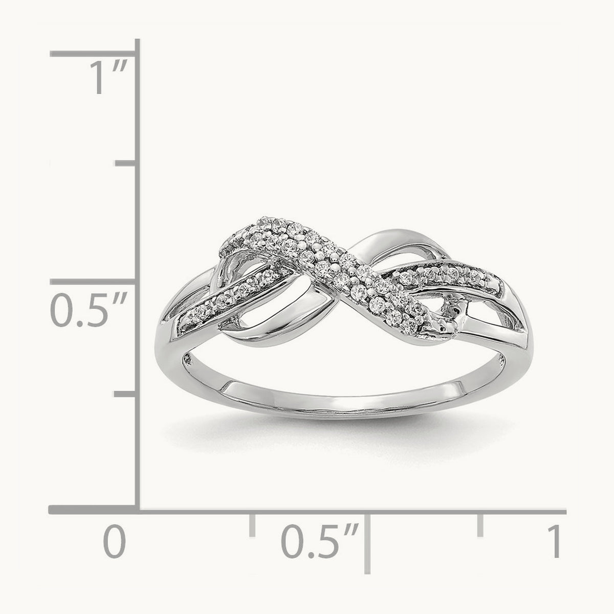 Diamond Infinity Symbol Ring — 14K White Gold