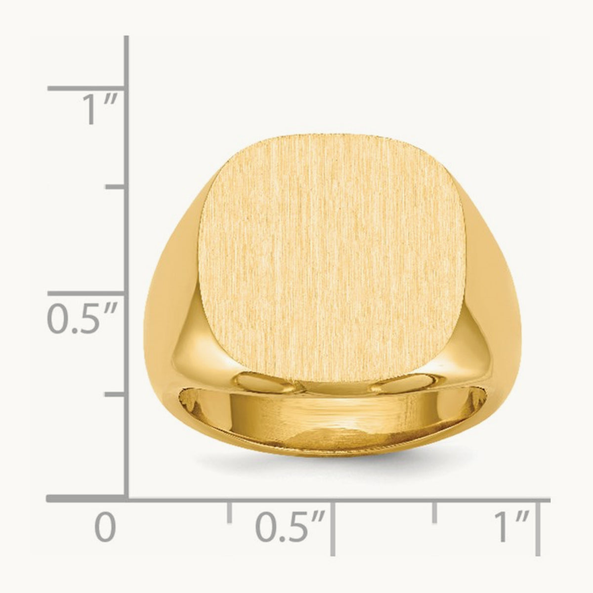 17.0x17. Closed Back Mens Signet Ring, 0mm, 14K