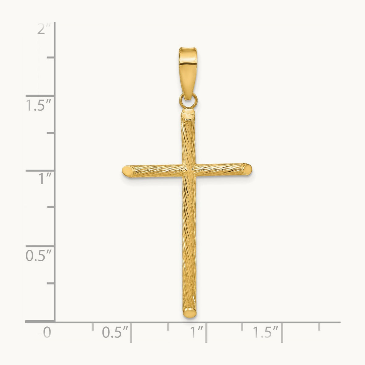 Polished & Textured Fancy Cross Pendant — 45.35mm