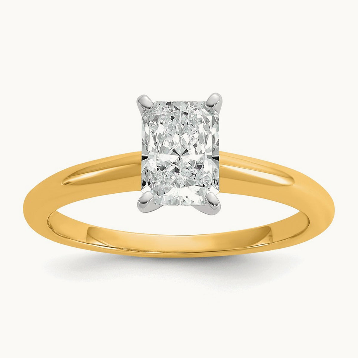 Radiant Solitaire Engagement Ring, 0.50-5.00 ct tw Lab-Grown Diamond — 1 ct, 14K Two-Tone