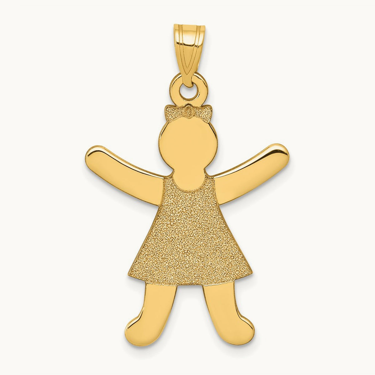 Laser Cut Girl Charm, 14K