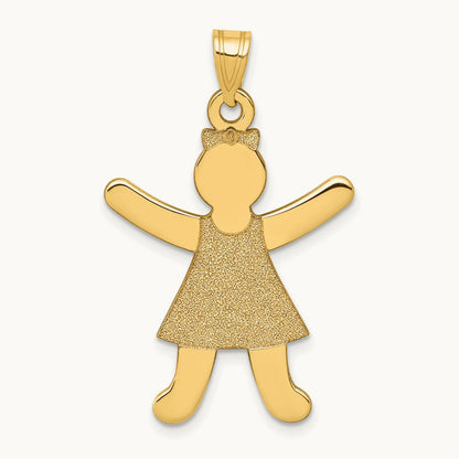 Laser Cut Girl Charm, 14K