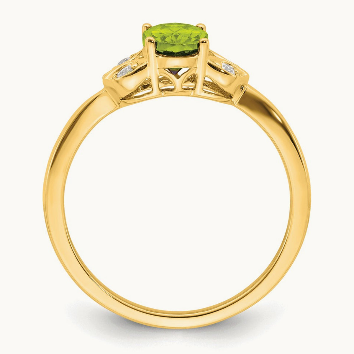 Peridot and Diamond Ring, 14K