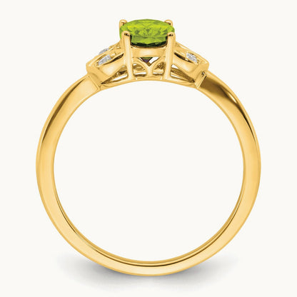 Peridot and Diamond Ring, 14K