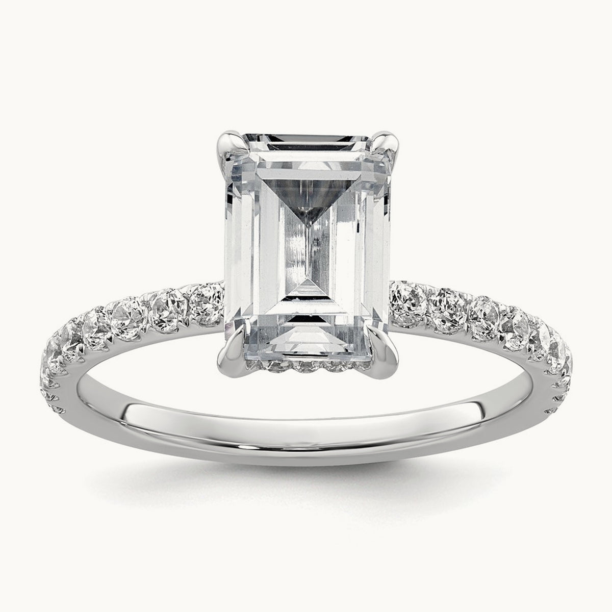 Emerald Solitaire Engagement Ring, 1.25-2.25 ct tw Lab-Grown Diamond
