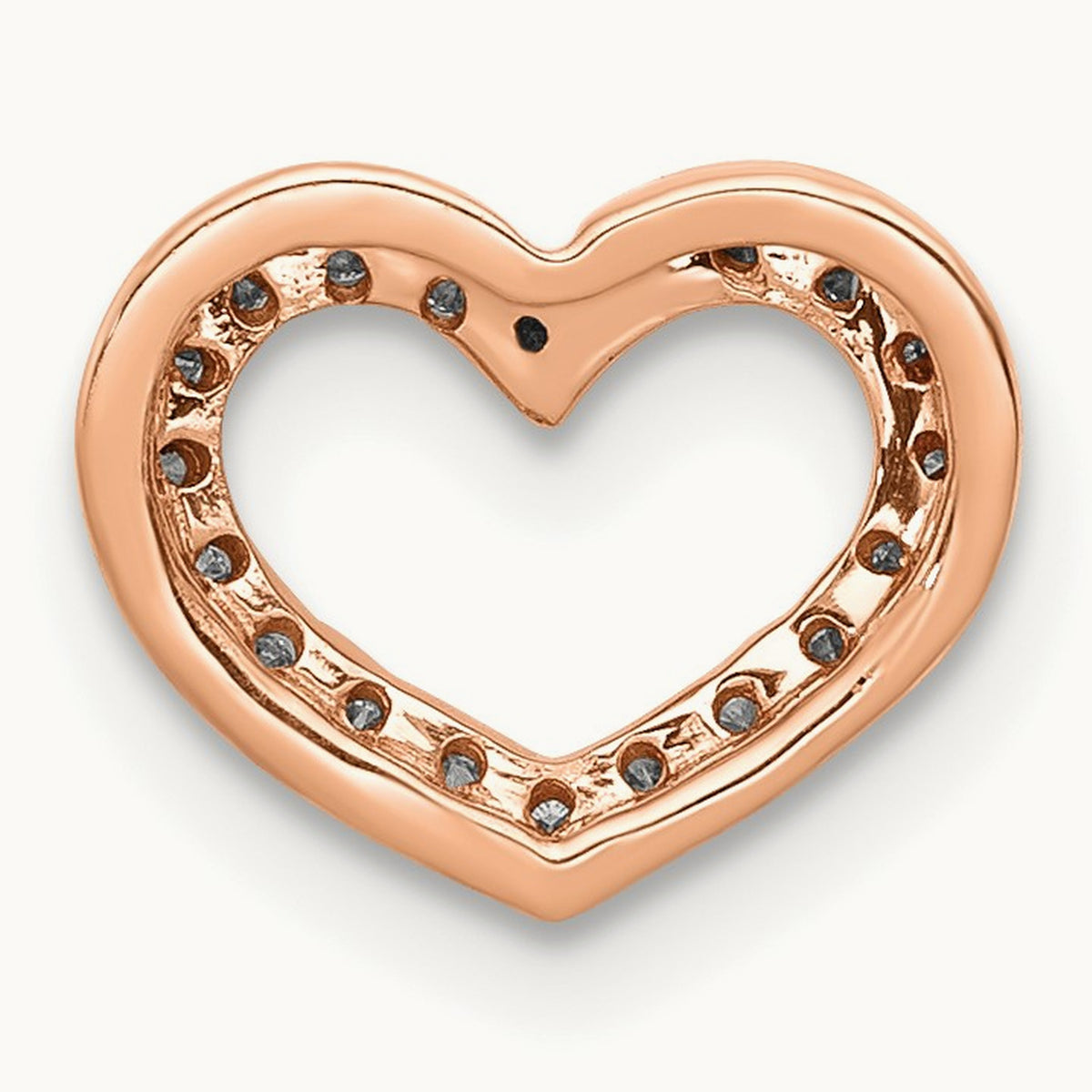 1/15ct. Diamond Heart Chain Slide — 14K Rose Gold
