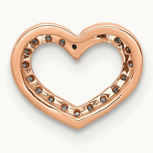 1/15ct. Diamond Heart Chain Slide — 14K Rose Gold