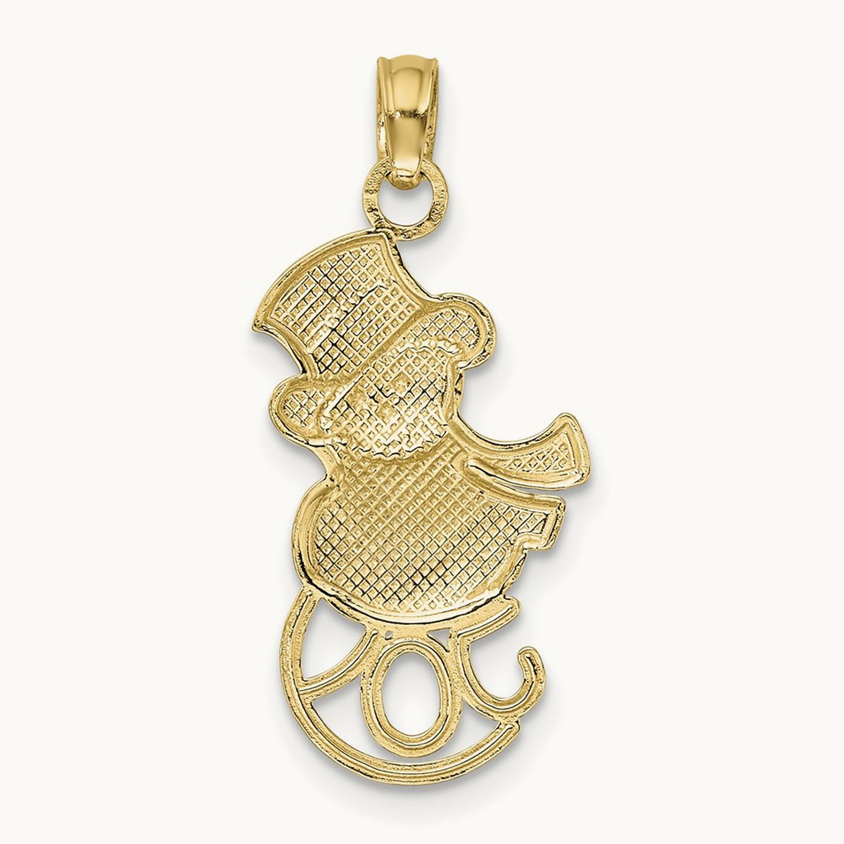 Snowman w/Joy Pendant, 14K with Rhodium