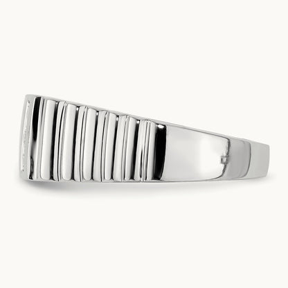 Diamond Mens Ring, 14K White Gold