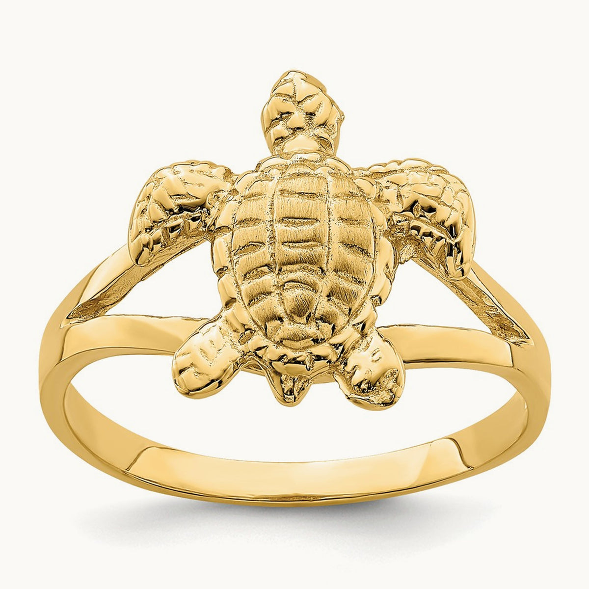 Textured Sea Turtle Ring, 14K