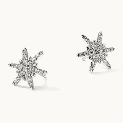5/8 ct Lab Grown Diamond VS/SI+ G+ Comp Star Post Earrings, 14K White Gold