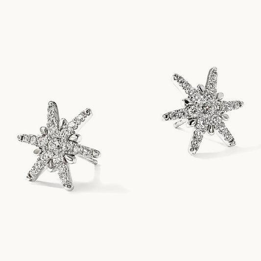 5/8 ct Lab Grown Diamond VS/SI+ G+ Comp Star Post Earrings, 14K White Gold