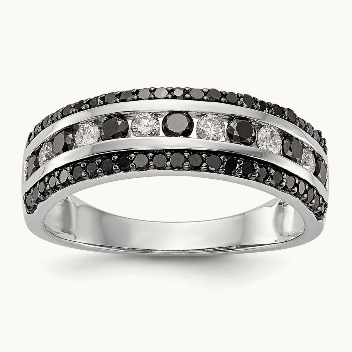 Black and White Band, 0.75 ct tw