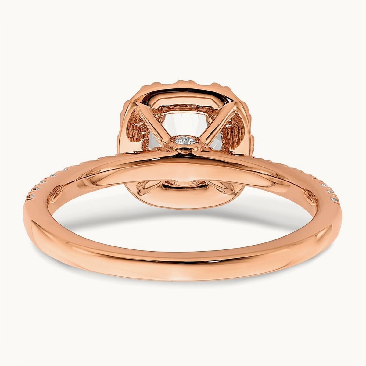 Round Halo Engagement Ring, 0.75-1.00 ct tw Lab-Grown Diamond — 1 ct, 14K Rose Gold, 7