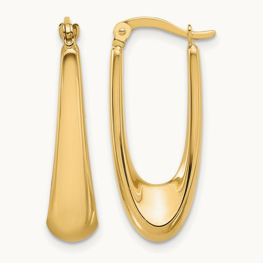 Polished Hoop Earrings, 10K — Leslie's